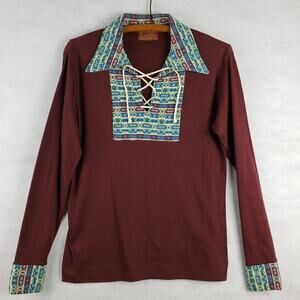 Sears Maroon Sweater with Patterned Accents